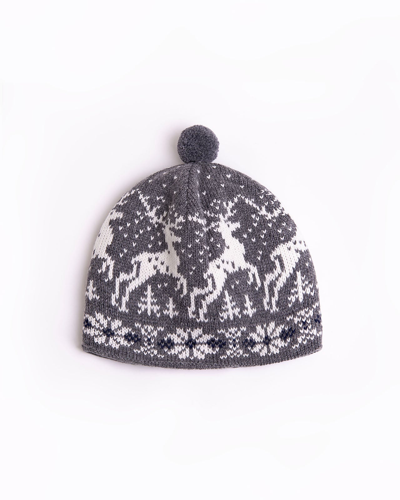 Christmas wool hat with reindeers