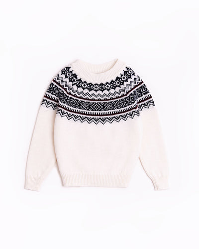 Ruhnu kid's yoke sweater | Natural Style Estonia