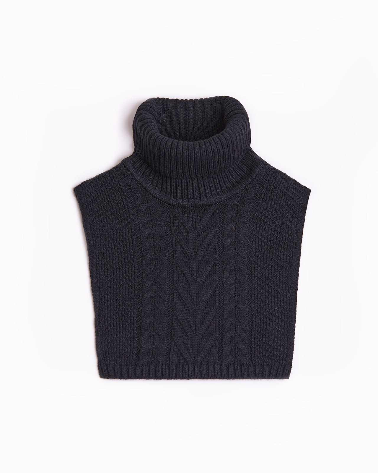 black wool turtleneck collar
