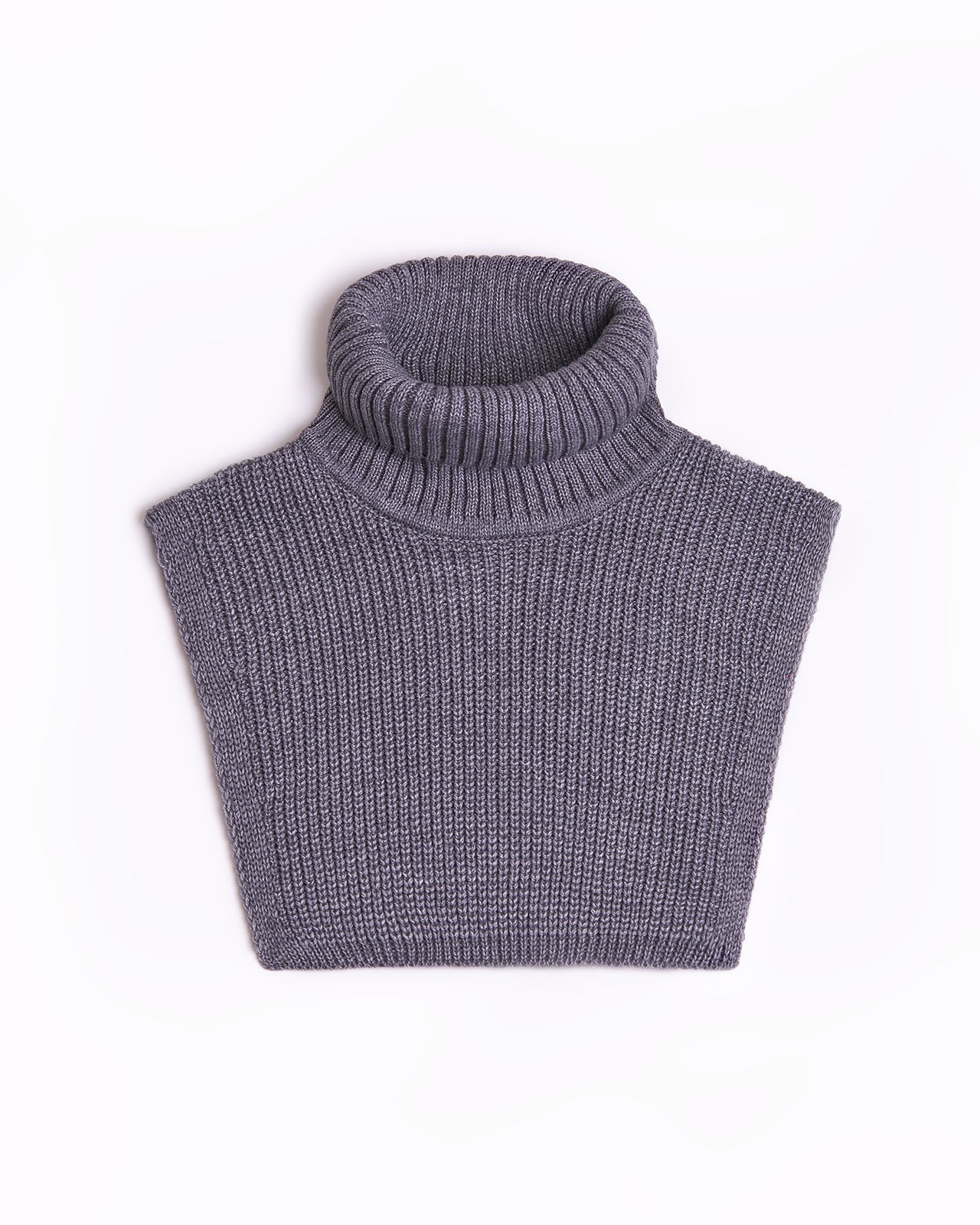grey wool turtleneck collar