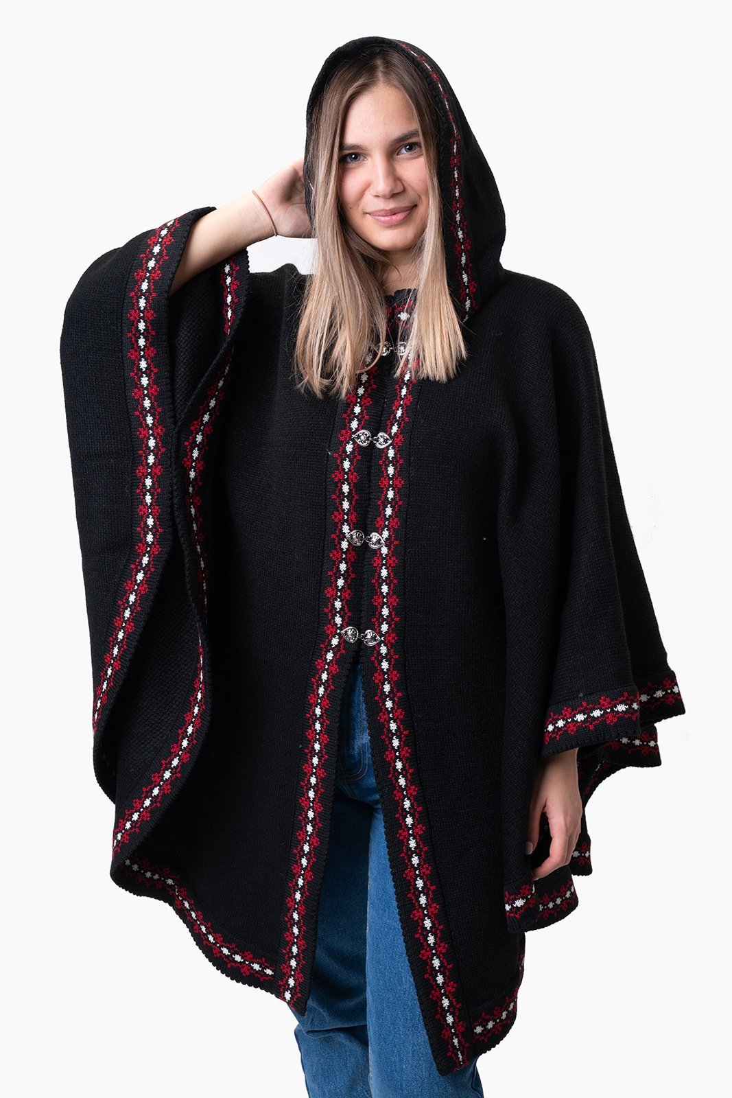 Seto woolen hooded poncho - Natural Style Estonia