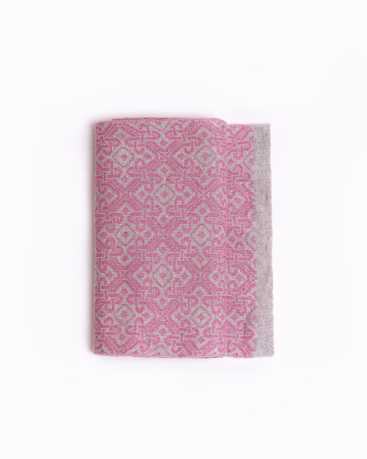 Pink viscose and linen scarf