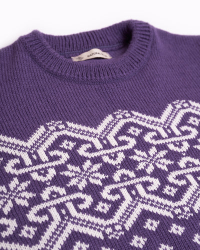purple wool sweater crew neck