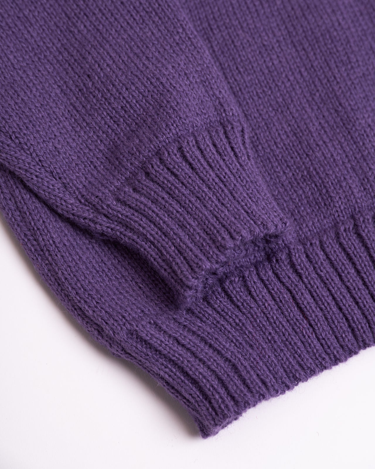 purple wool sweater details