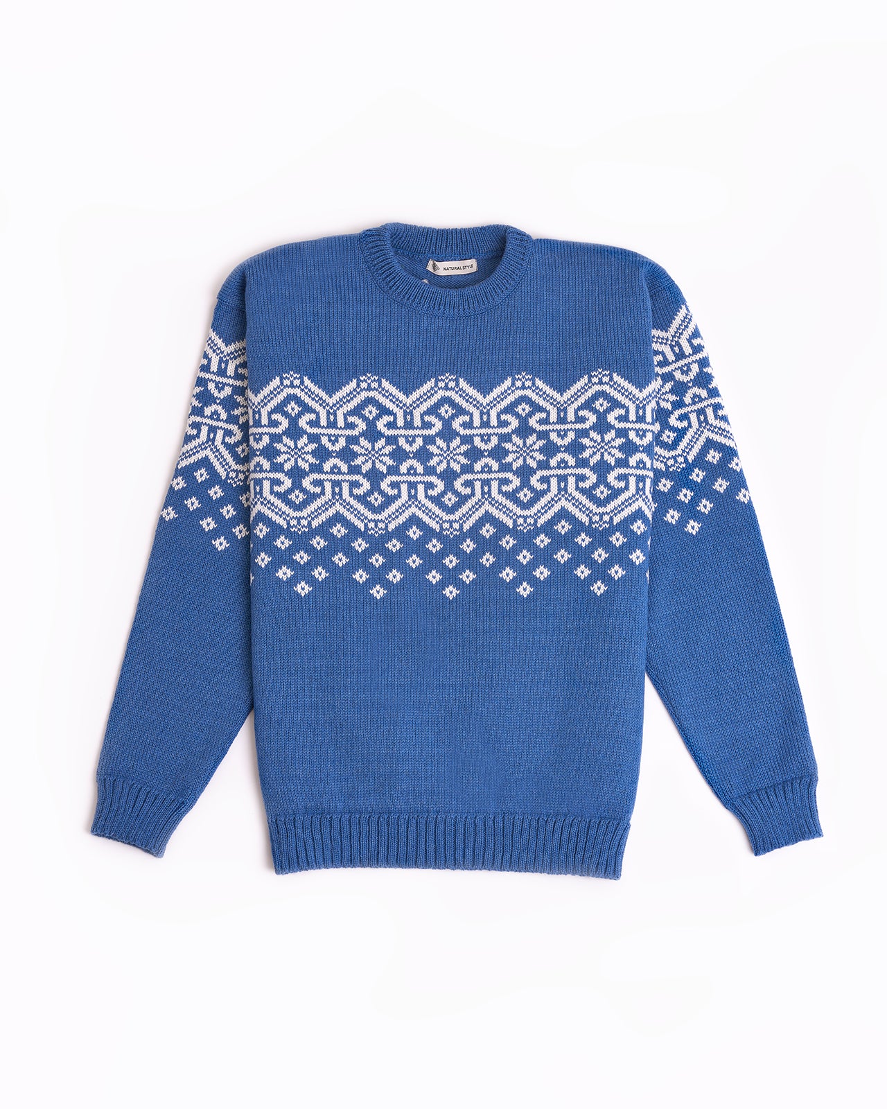 blue men's wool sweater