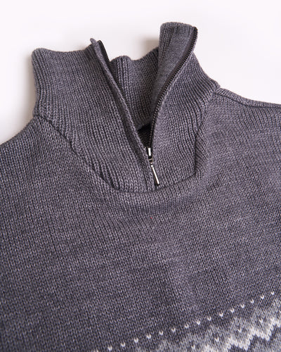 wool grey turtleneck collar zipper