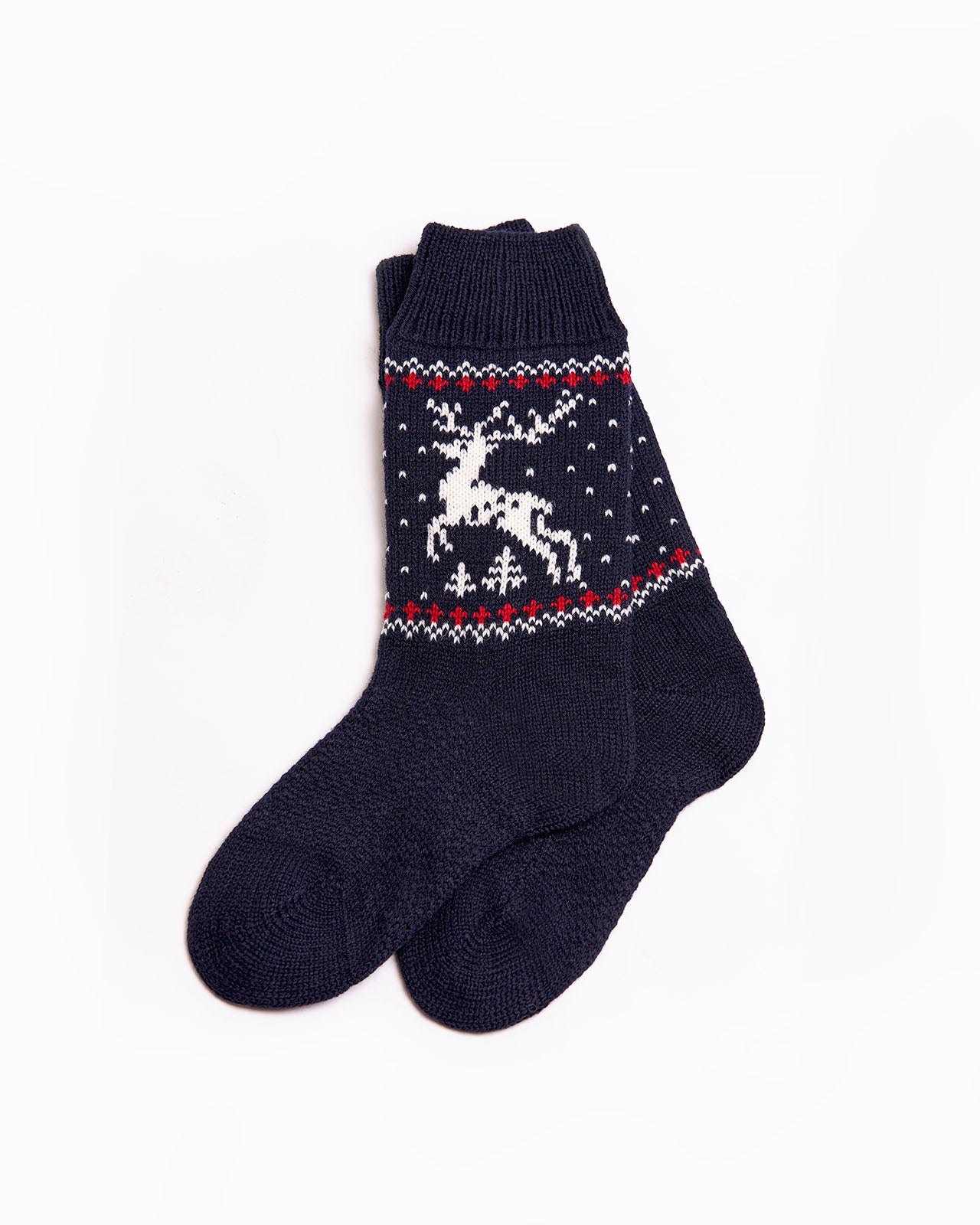 navy wool christmas socks 