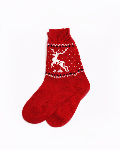 red wool christmas socks 