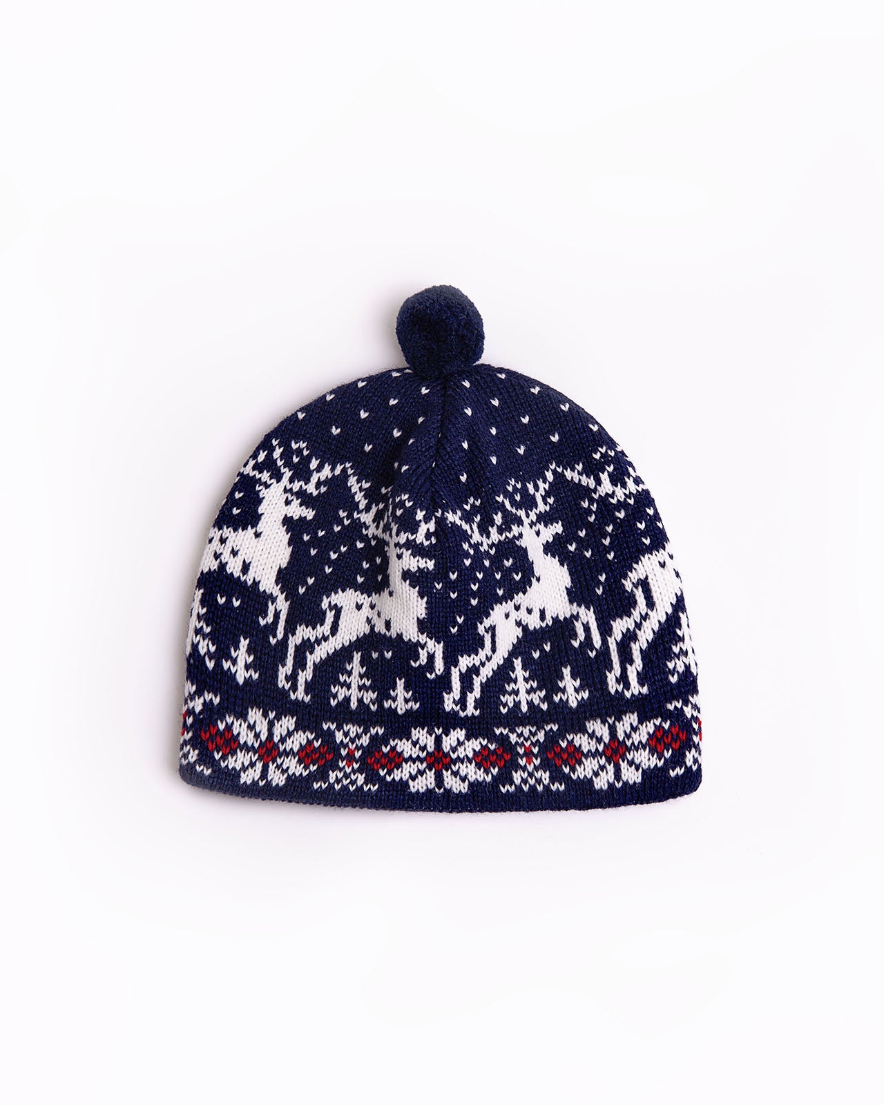 Christmas wool hat with reindeers