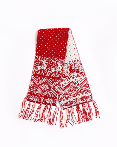 Wool scarf with reindeers