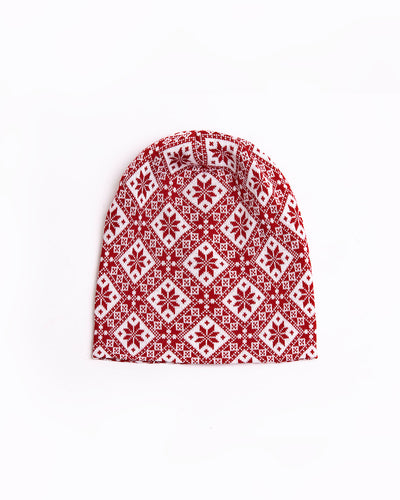 red merino wool hat