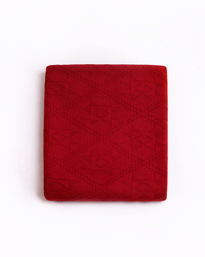 Red wool throw