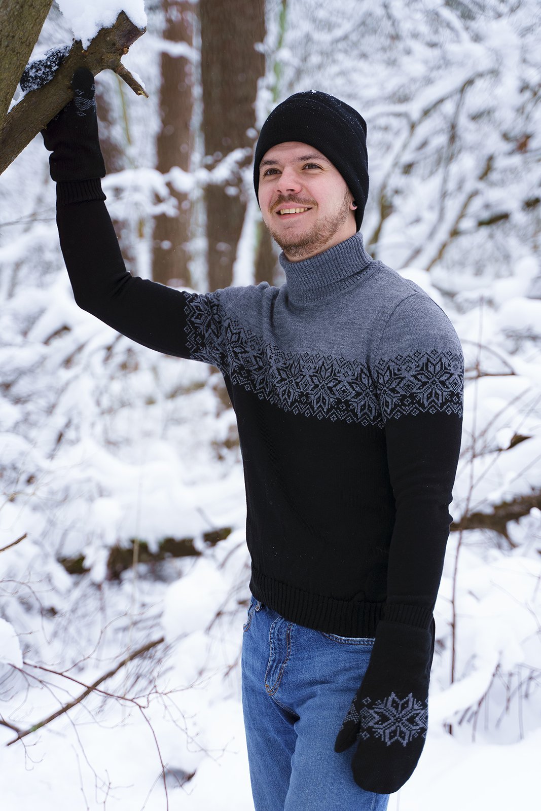 Vormsi unisex high neck sweater - Natural Style Estonia