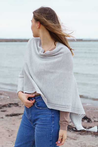 Keila multi-wear solid poncho - Natural Style Estonia