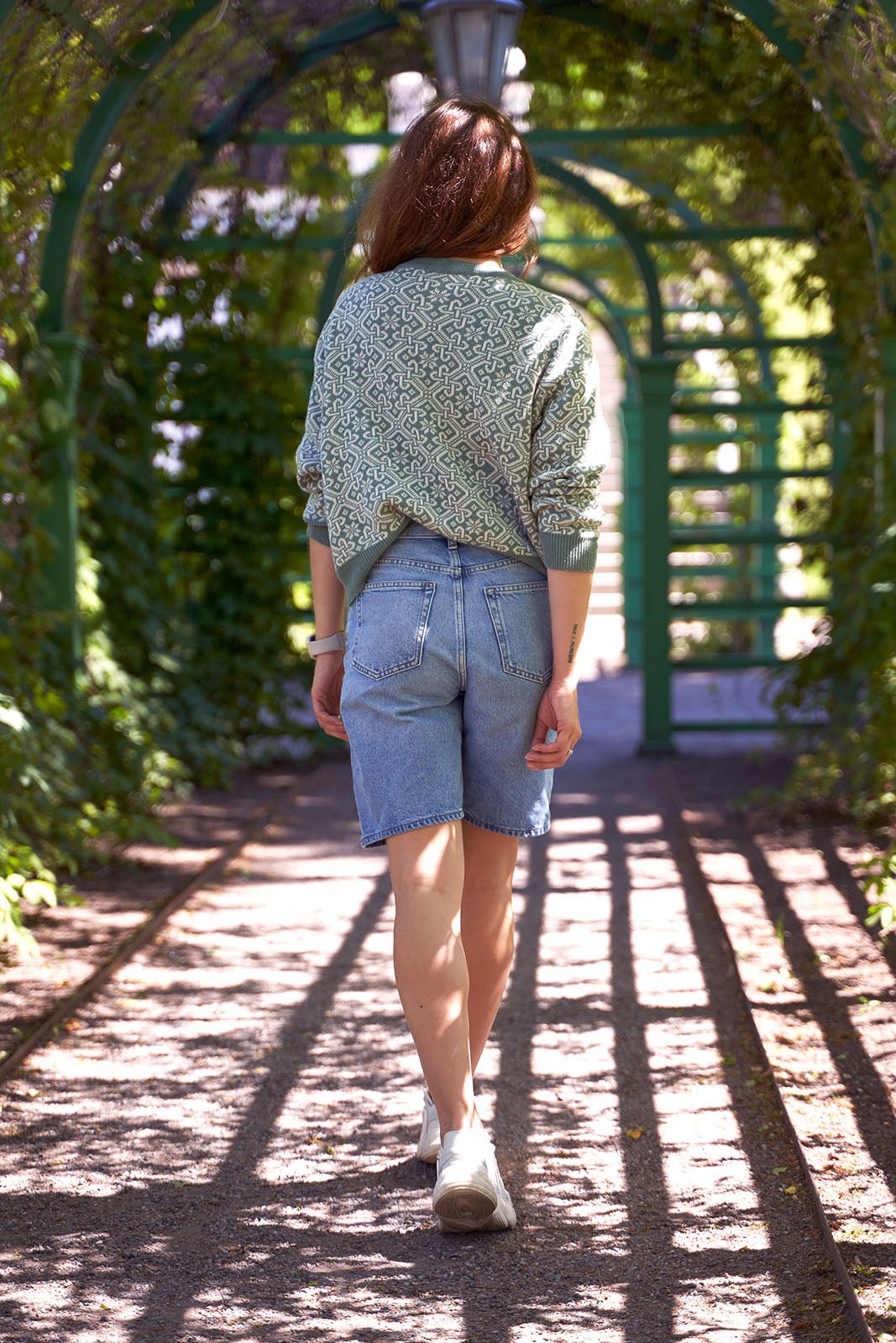 Linen cardigan with pattern