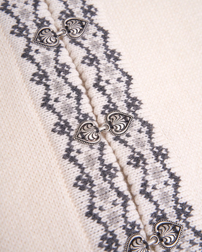 white wool cardigan for women details