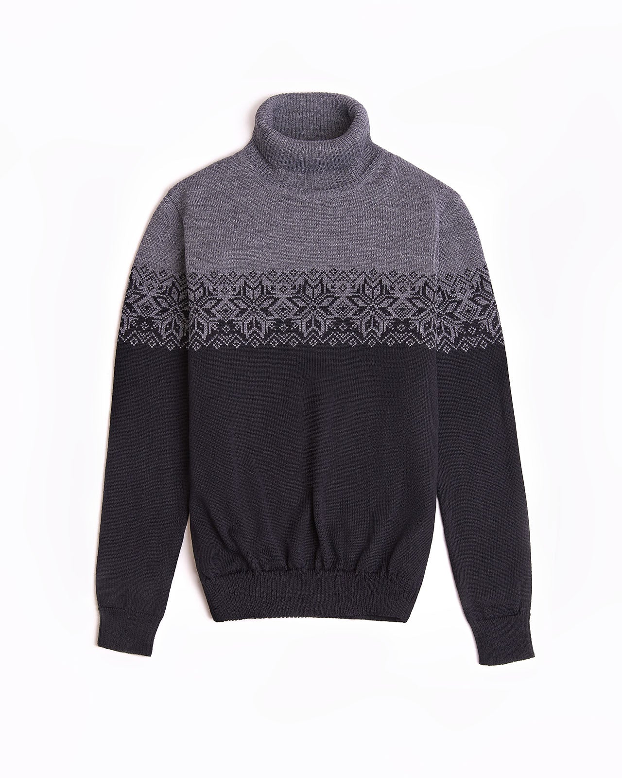 Soft merino wool men's turtleneck sweater