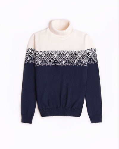 Soft merino wool men's turtleneck sweater