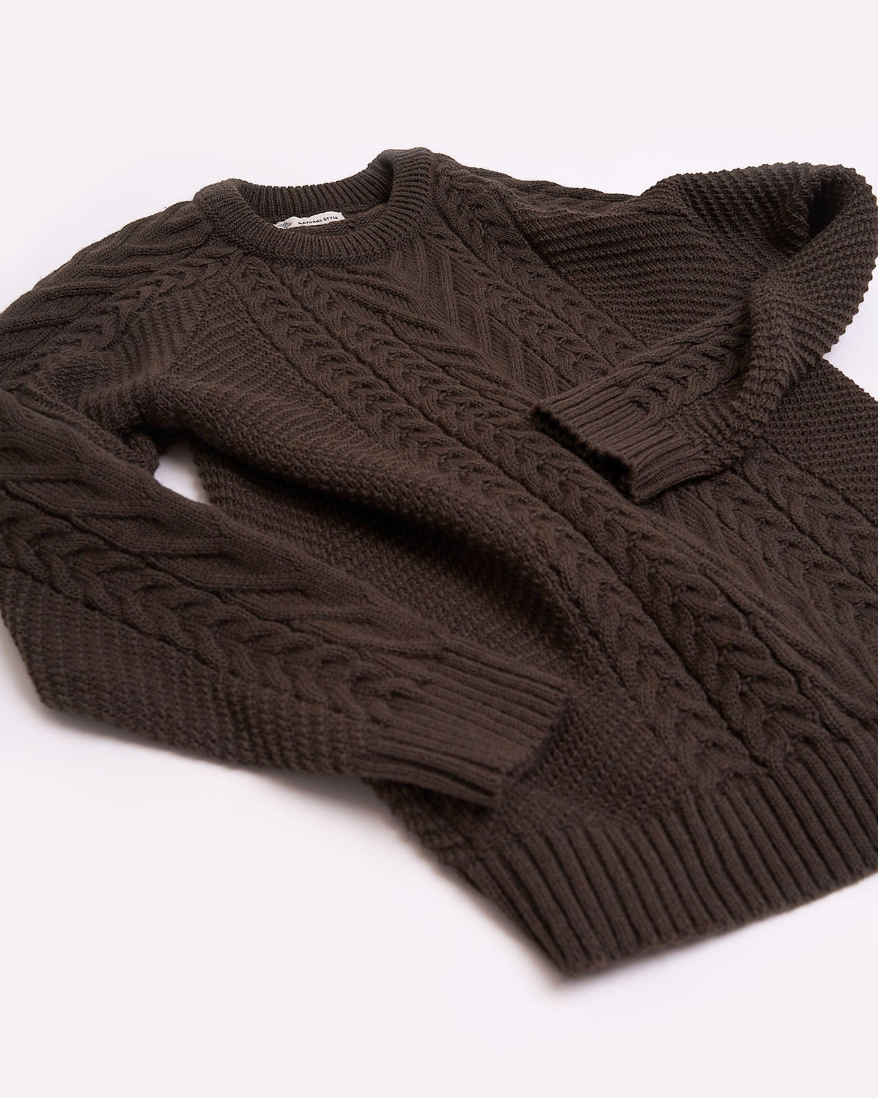 wool men's braided sweater