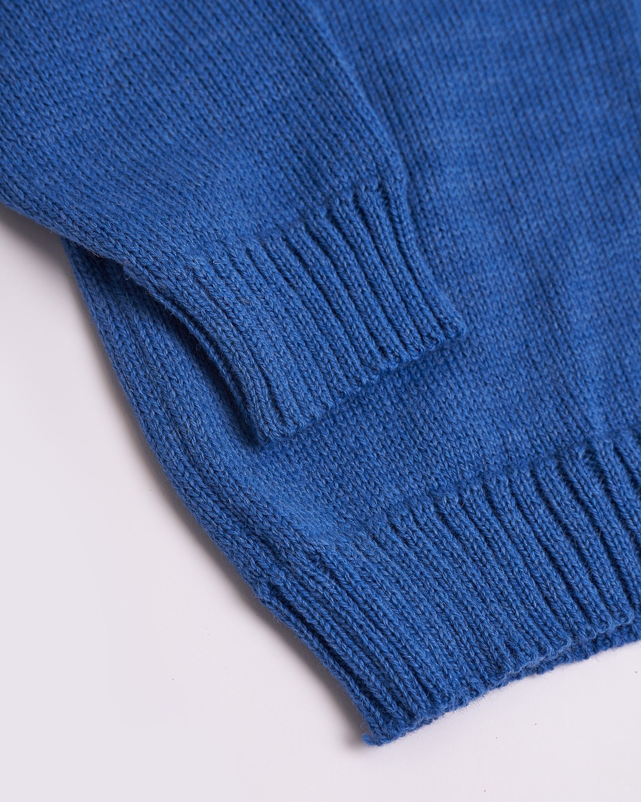 blue wool sweater details