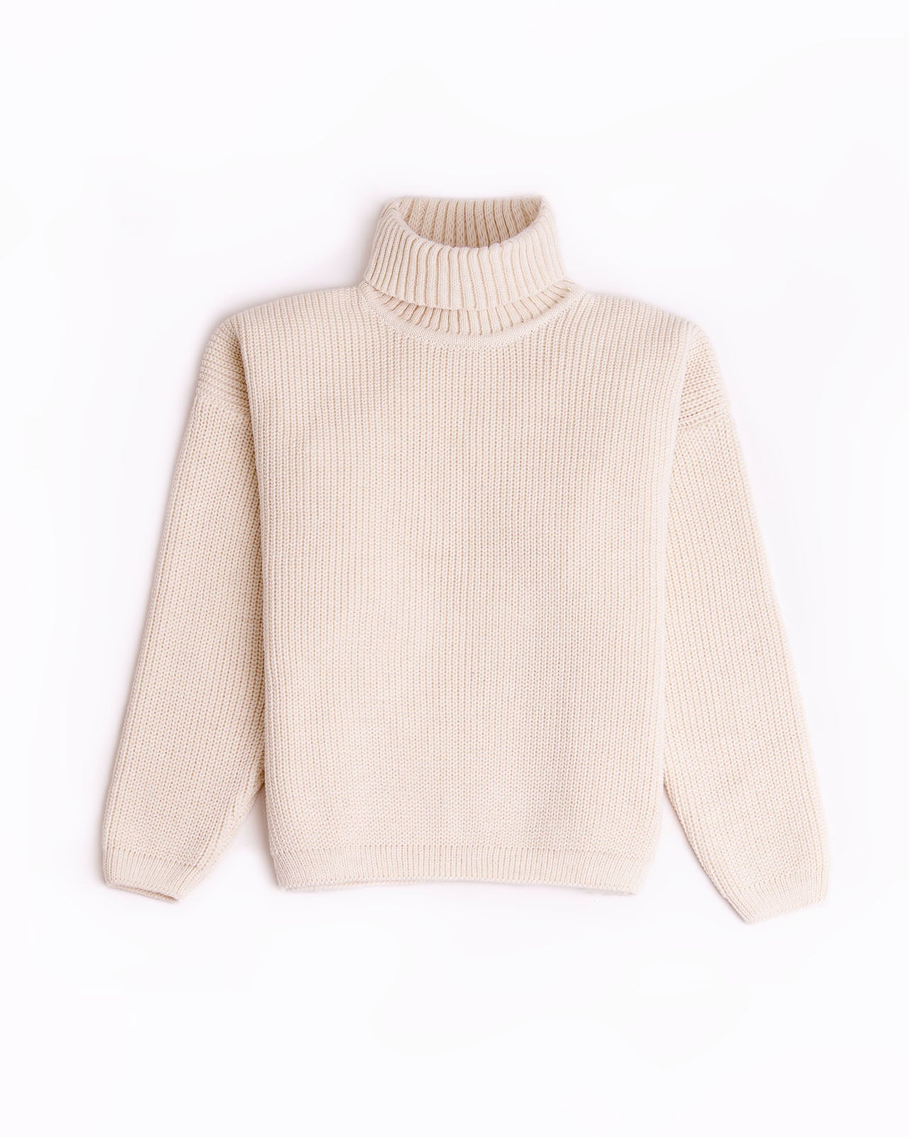 Oversized high neck sweater in white colour