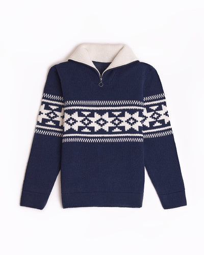 men's wool sweater navy