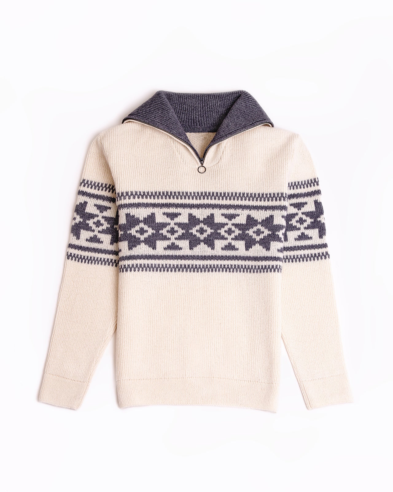 men's wool sweater milky white
