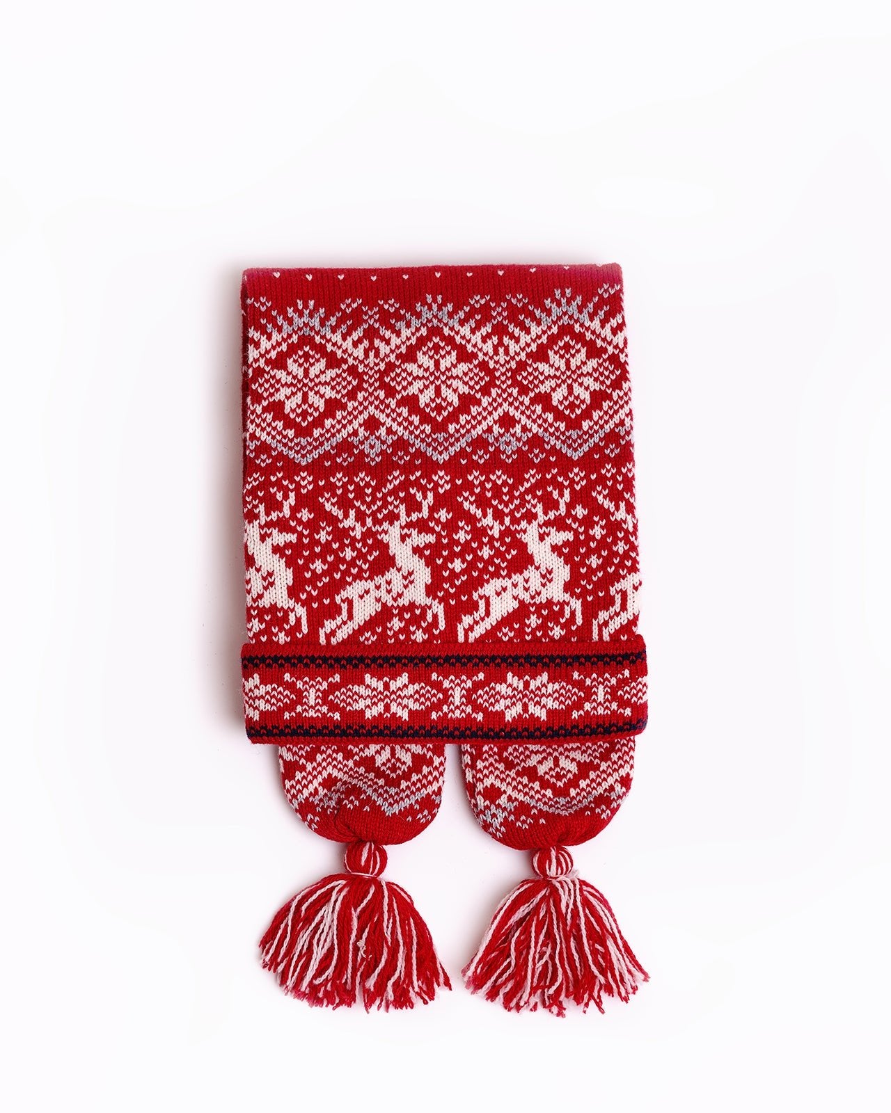 Double long hat with reindeers