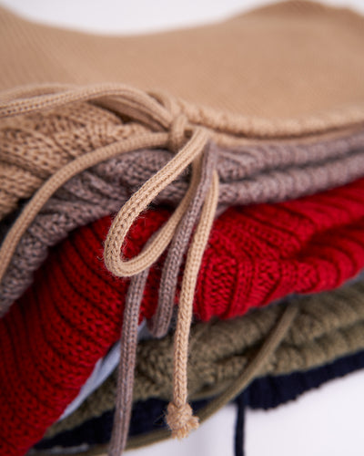 Wool knitted balaclava hood 