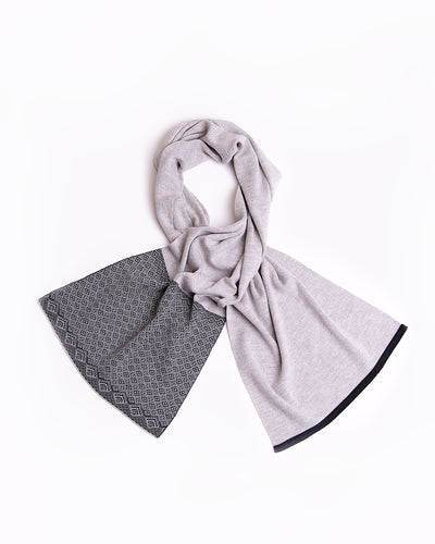 light grey merino wool scarf