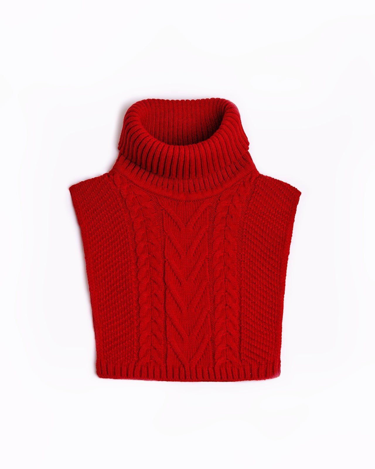 red wool turtleneck collar