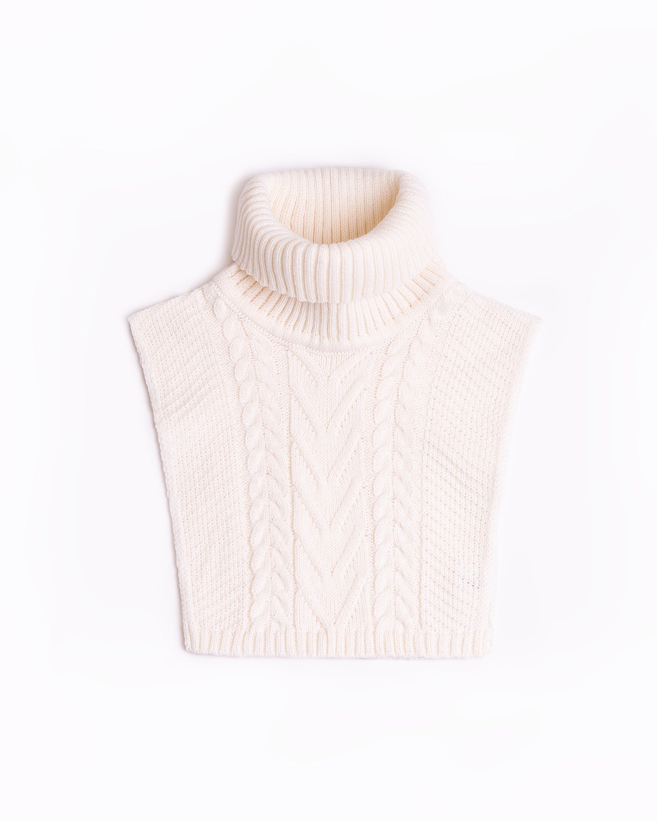 white wool turtleneck collar