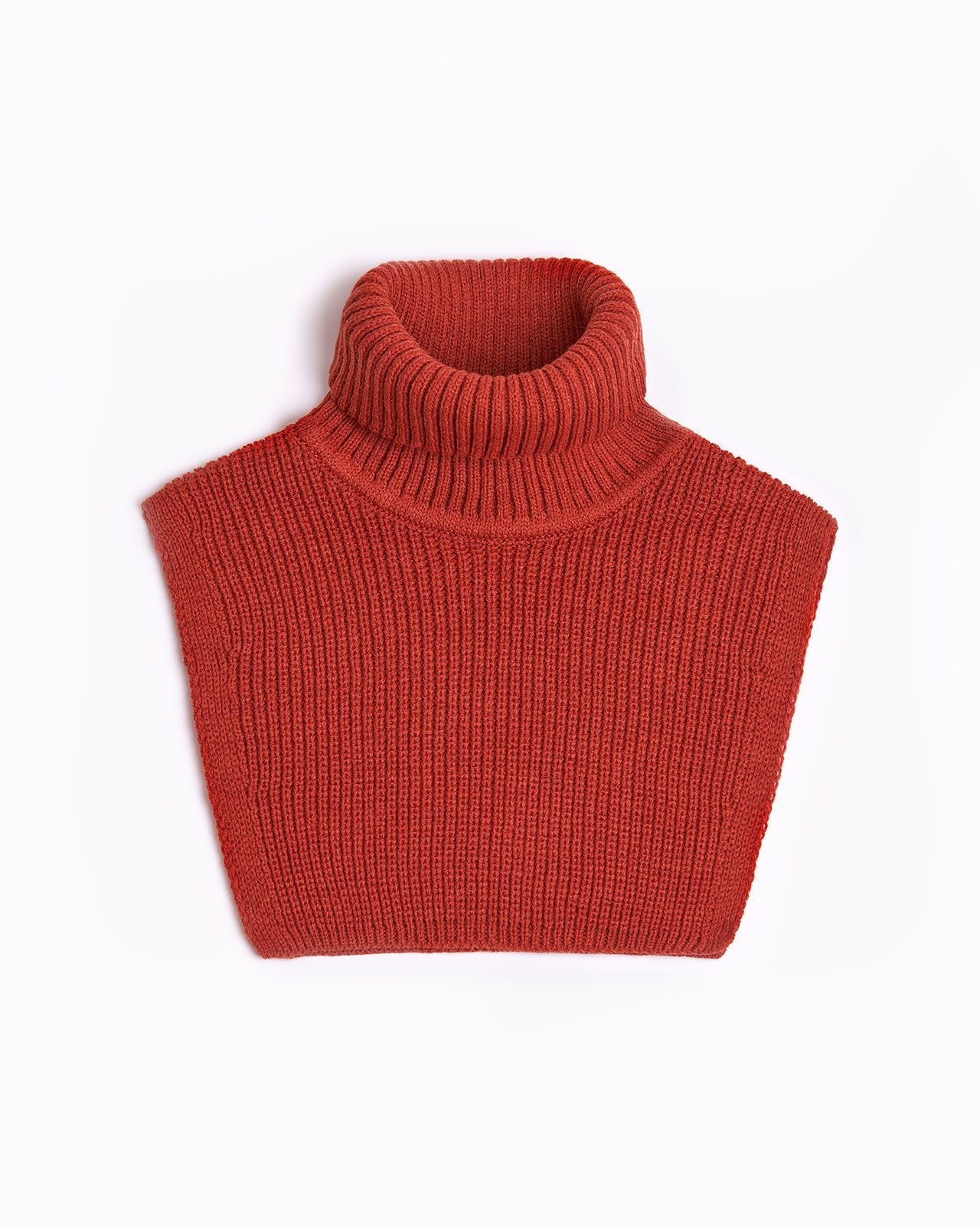 red wool turtleneck collar