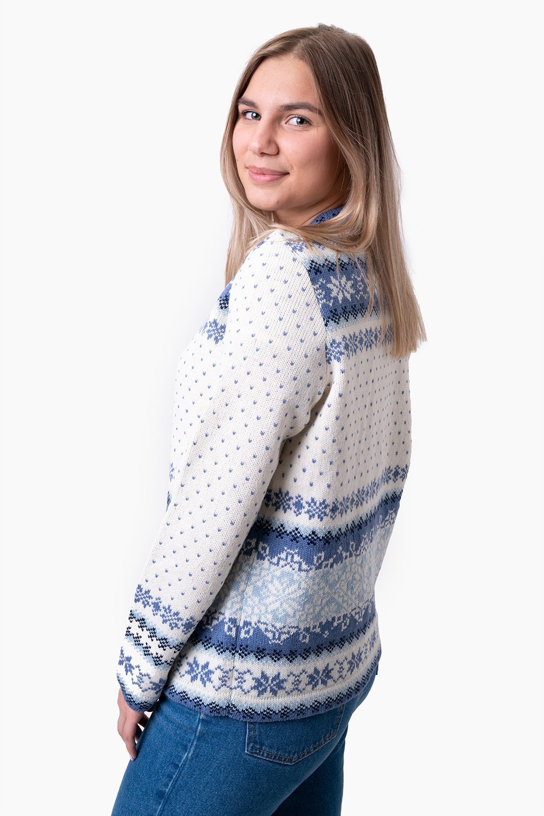 Tori jacquard knit cardigan - Natural Style Estonia